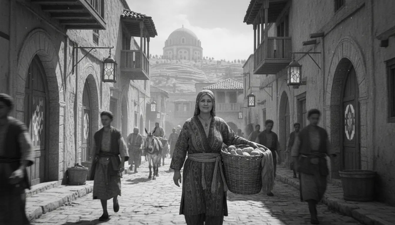 Historic view of Damascus Syria showing traditional architecture and streets from the mid-20th century