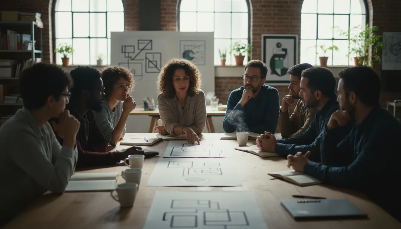 Educational workshop participants discussing Syrian revolution organizing principles